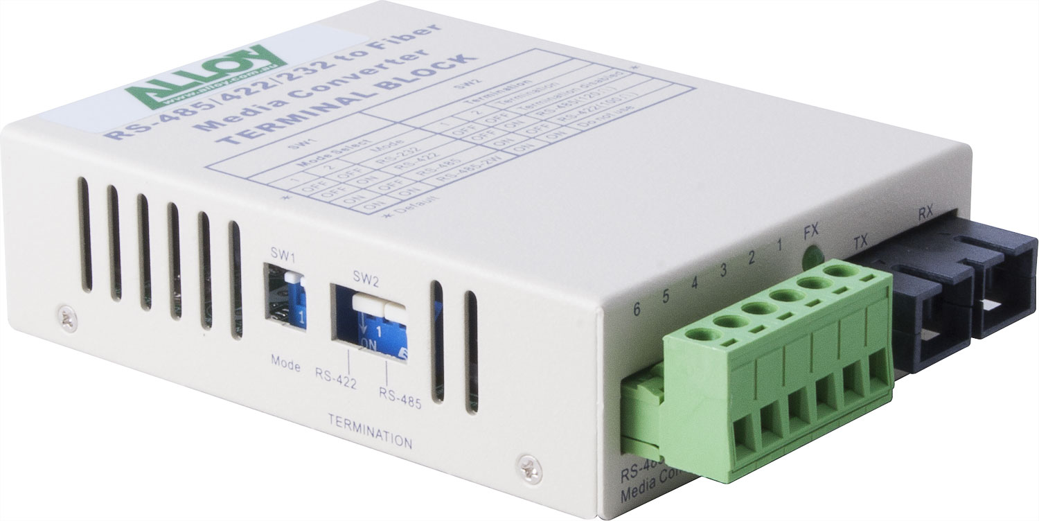 Alloy SCR460SC-4 RS-232/422/485 Serial Terminal to Single Mode Fibre Converter. Max. range 20Km Alloy SCR460SC-4 RS-232/422/485 Serial Terminal to Single Mode Fibre Converter. Max. range 20Km